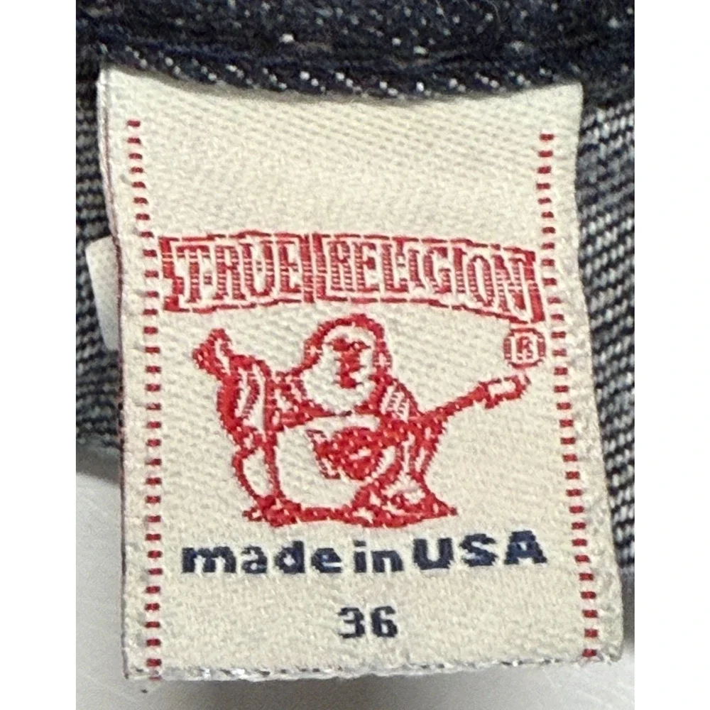 True Religion Joey‎ Jeans Mens 36 Blue World Tour Dark Wash Actual 36X32 USA